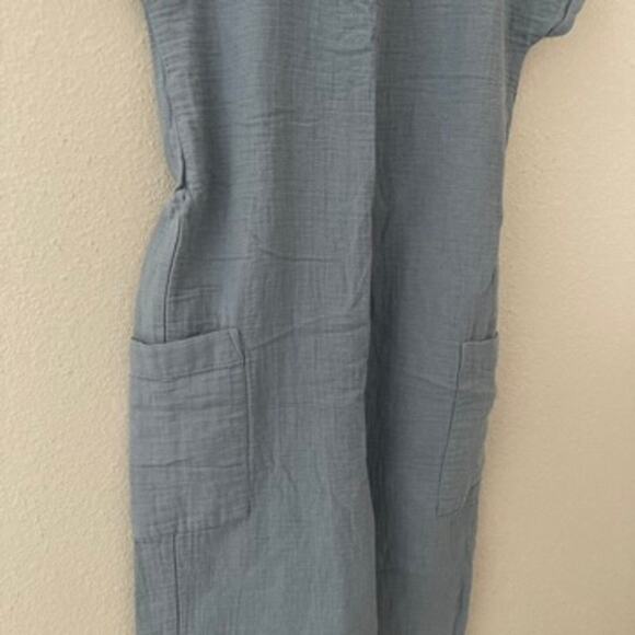 Treasure & Bond Muslin Cotton Jumpsuit - Blue - Medium 8/10 - Picture 3 of 8
